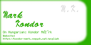 mark kondor business card